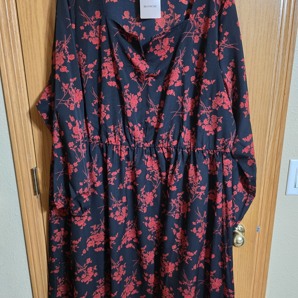 Black and Red Floral Dress